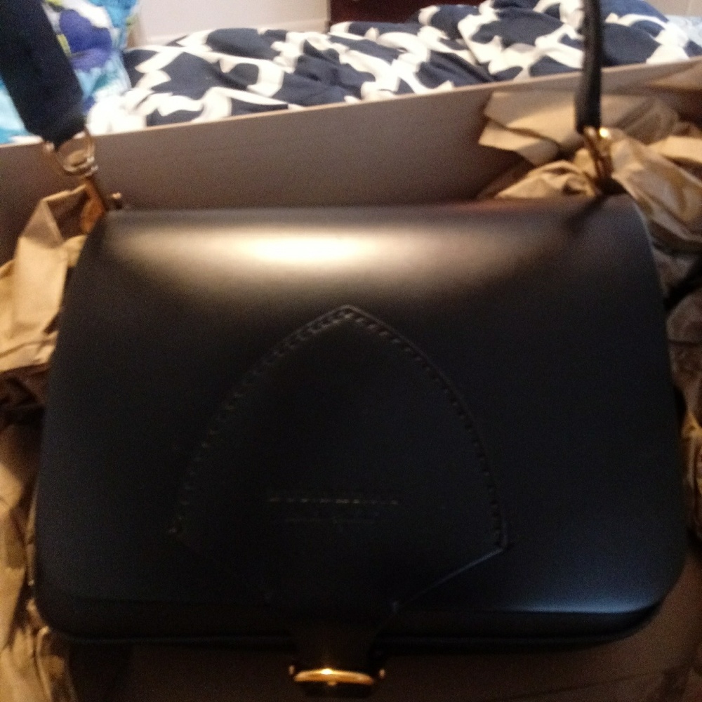 Burberry bridle leather grainy square satchel